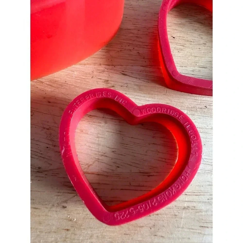 3 Cookie Cutter Red Hearts